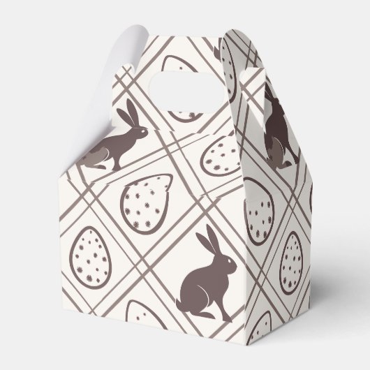 Brown Plaid Easter Bedankdoosjes (Achterkant)