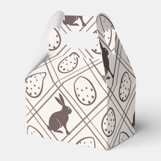 Brown Plaid Easter Bedankdoosjes (Voorkant Zijde)