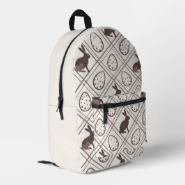 Brown Plaid Easter Bedrukte Rugzak