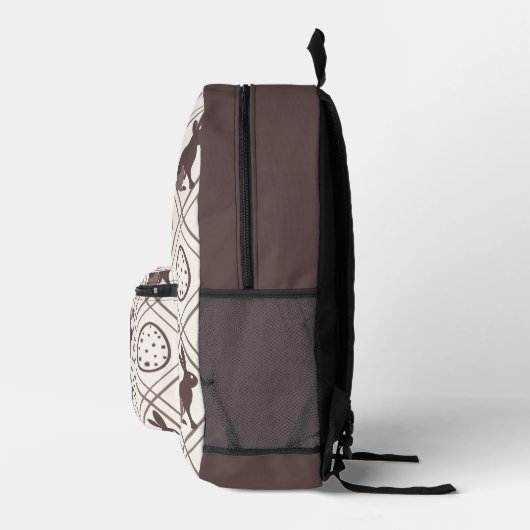 Brown Plaid Easter Bedrukte Rugzak (Rechts)