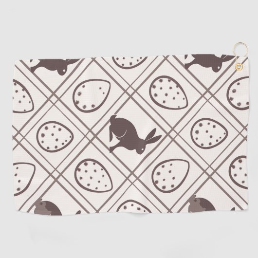 Brown Plaid Easter Golfhanddoek (Horizontaal)