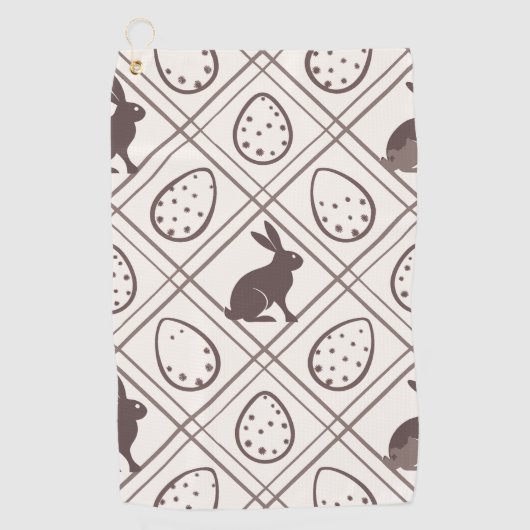 Brown Plaid Easter Golfhanddoek (Voorkant)