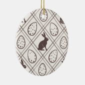 Brown Plaid Easter Keramisch Ornament (Rechts)