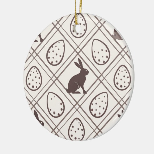 Brown Plaid Easter Keramisch Ornament (Links)