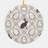 Brown Plaid Easter Keramisch Ornament (Achterkant)