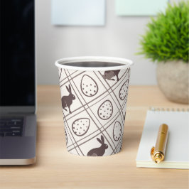 Brown Plaid Easter Papieren Bekers
