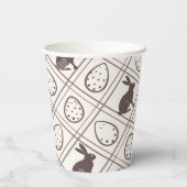 Brown Plaid Easter Papieren Bekers (Achterkant)