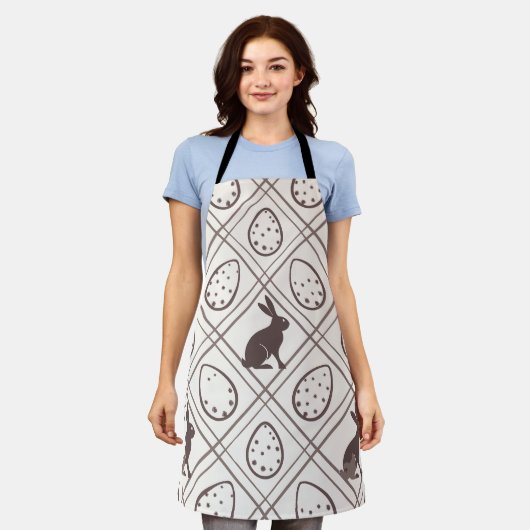 Brown Plaid Easter Schort (Gedragen)