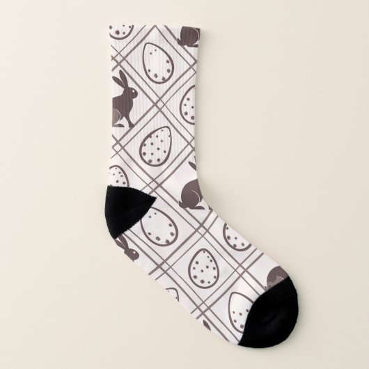 Brown Plaid Easter Sokken (Rechts - buiten)