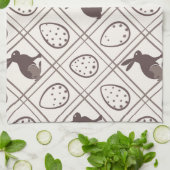 Brown Plaid Easter Theedoek (Gevouwen)