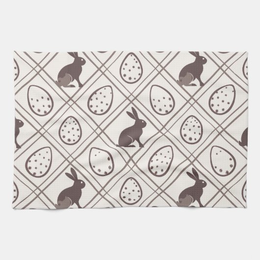 Brown Plaid Easter Theedoek (Horizontaal)