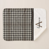 Brown Plaid Gepersonaliseerd Sherpa Deken (Voorkant (horizontaal))
