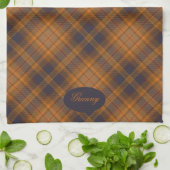  Brown Plaid Granny Theedoek (Gevouwen)