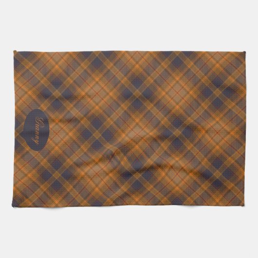  Brown Plaid Granny Theedoek (Horizontaal)