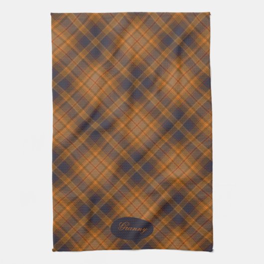  Brown Plaid Granny Theedoek (Verticaal)