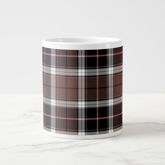 Brown Plaid Grote Koffiekop (Voorkant)