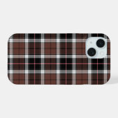 Brown Plaid iPhone 15 Case (Achterkant horizontaal)