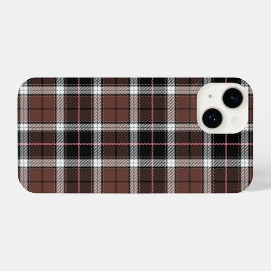 Brown Plaid iPhone Hoesje (Achterkant horizontaal)