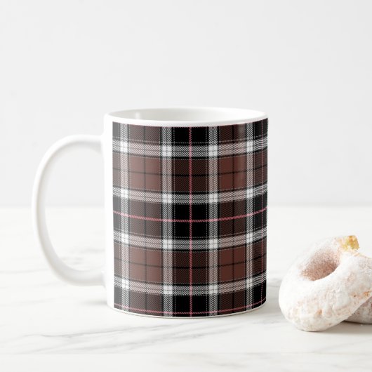 Brown Plaid Koffiemok (Met donut)