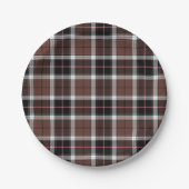 Brown Plaid Papieren Bordje (Voorkant)