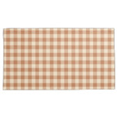 Brown Plaid Pattern Pair Of Pillowcases Kussensloop (Voorkant-Rechts)