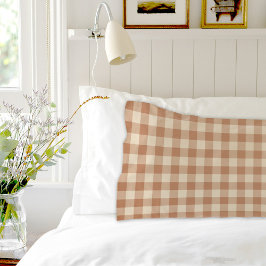 Brown Plaid Pattern Pair Of Pillowcases Kussensloop