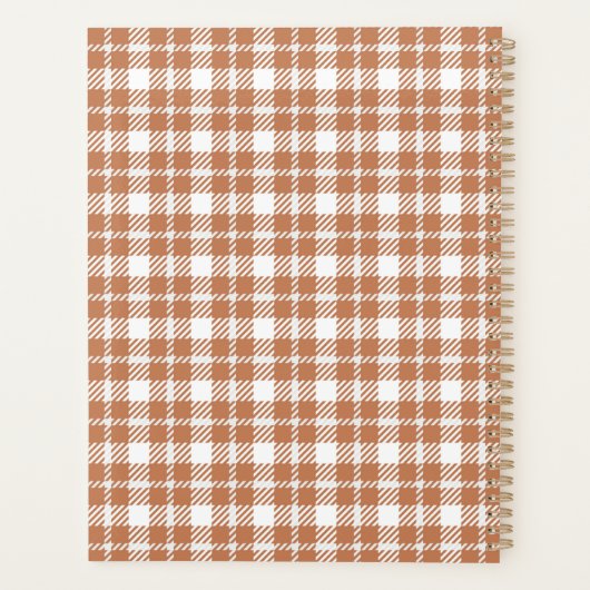 Brown Plaid Pattern Planner (Achterkant)
