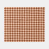 Brown Plaid Pattern Simple Rustic Gingham Fleece Deken (Voorkant (Horizontaal))