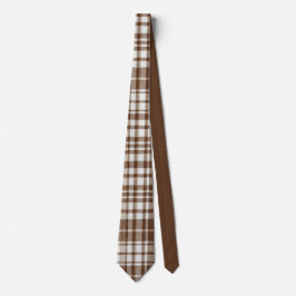 Brown Plaid Stropdas