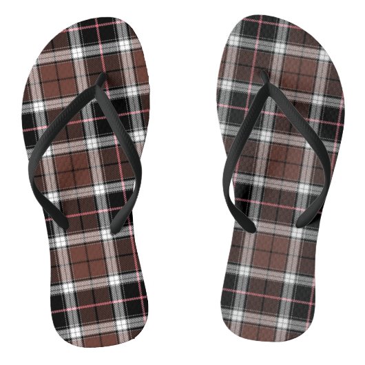 Brown Plaid Teenslippers (Voetbed)