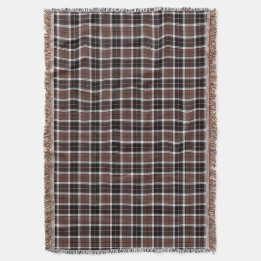 Brown Plaid Throw Blanket Deken (Voorkant Verticaal)