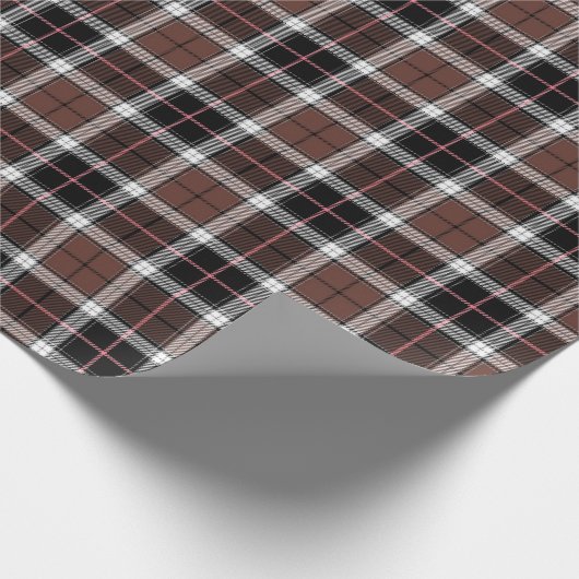 Brown Plaid Wrapping Paper Cadeaupapier (Hoek)