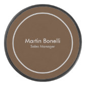 Brown Plain Eenvoudig Modern Professional Hockey Puck (Voorkant)