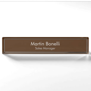 Brown Plain Eenvoudig Modern Professional Naambordje