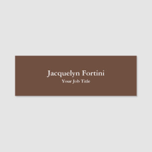 Brown Plain Elegant Modern minimalist Naamplaatje