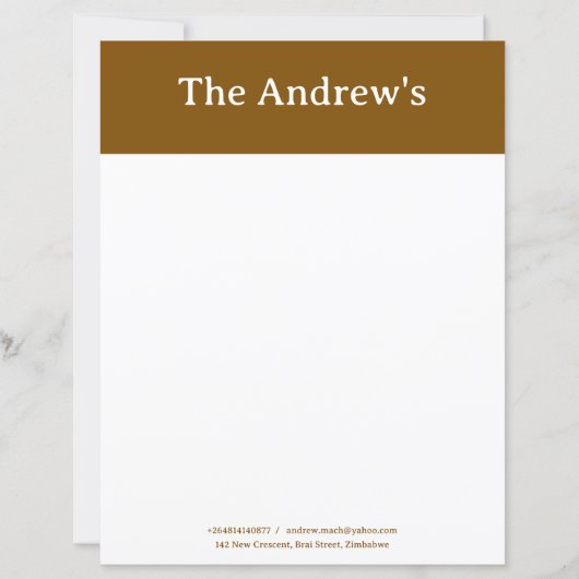 Brown Plain Simple Stationary Paper (Voorkant)