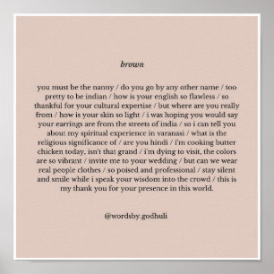 "Brown" Poetry Print