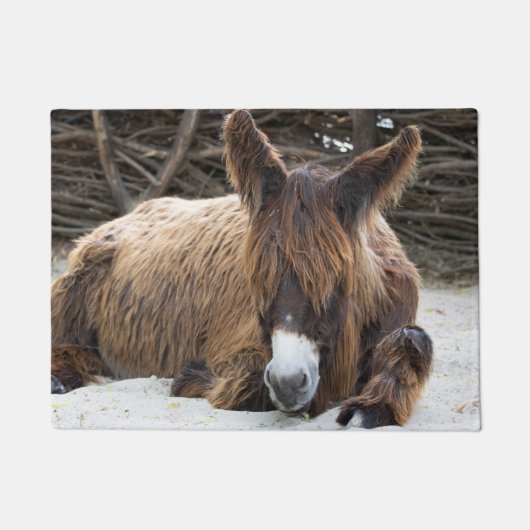 Brown Poitou Donkey Deurmat (Voorkant)