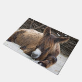 Brown Poitou Donkey Deurmat (Schuin)