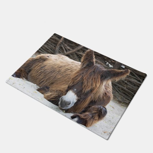 Brown Poitou Donkey Deurmat (Schuin)