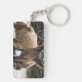Brown Poitou Donkey Sleutelhanger (achterkant)