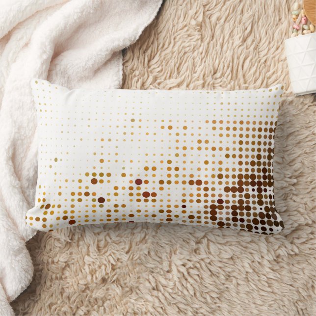 Brown Polka Cotton Sierkussen Kussen (Deken)
