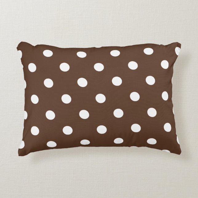 Brown Polka Dot Decoratief Kussen (Voorkant)