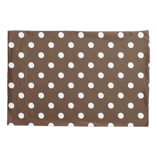 Brown Polka Dot Kussensloop (Achterkant-Links)