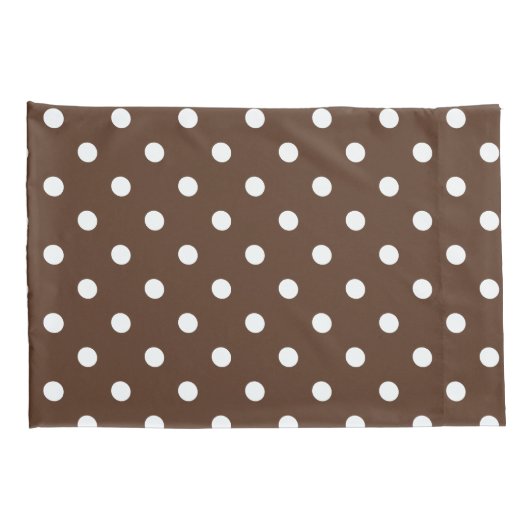 Brown Polka Dot Kussensloop (Achterkant-Rechts)