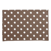Brown Polka Dot Kussensloop (Voorkant-Rechts)