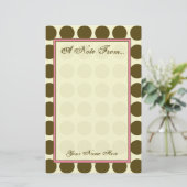 Brown Polka Dot Mode briefpapier (Staand voorkant)
