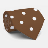 Brown Polka Dot Pattern Retro Minimal Dotted Desig Stropdas (Opgerold)