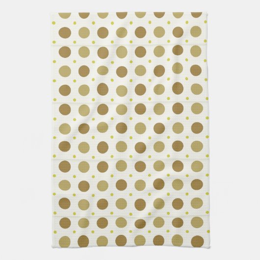 Brown Polka Dot Retro Design Kitchen Towel Theedoek (Verticaal)