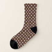Brown Polka Dot Sokken (Links - buitenkant)
